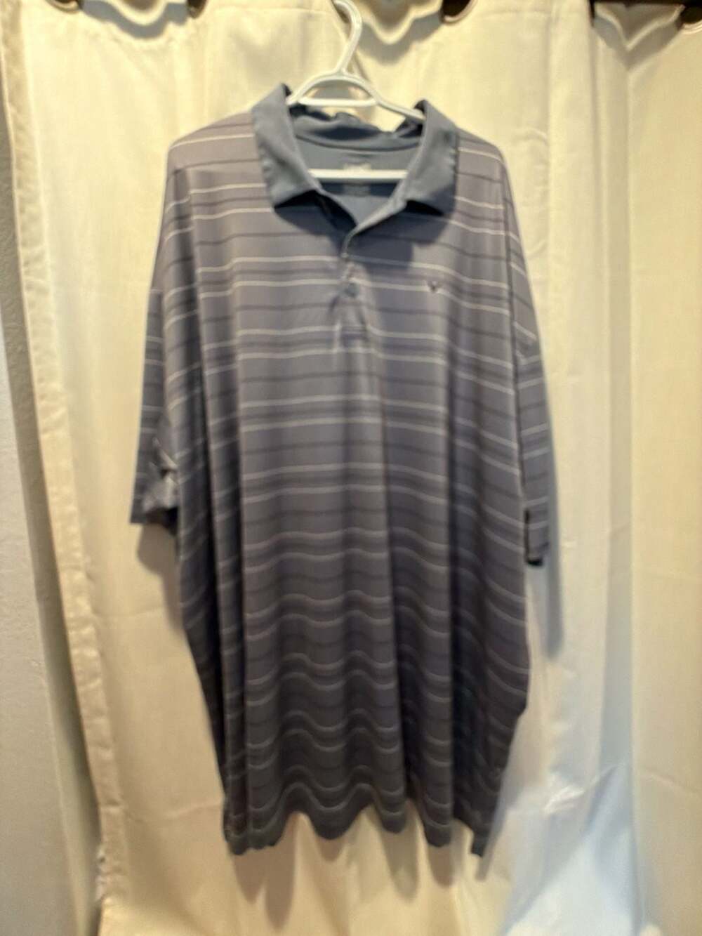 Callaway Golf Polo Shirt Size 4XLT Gray Striped Opti-Dri